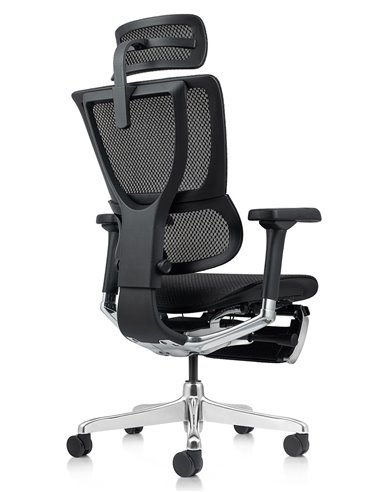Кресло MIRUS-IOO 2 (IOOE2-AB-HAM-5D-L-LMT, сетка Т-168-B1-BLACK), эргономичное, с подставкой под ноги