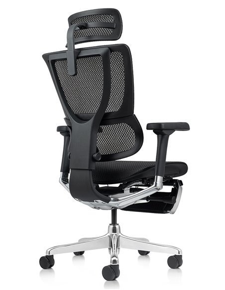 Кресло MIRUS-IOO 2 (IOOE2-AB-HAM-5D-L-LMT, сетка Т-168-B1-BLACK), эргономичное, с подставкой под ноги
