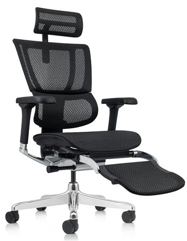 Кресло MIRUS-IOO 2 (IOOE2-AB-HAM-5D-L-LMT, сетка Т-168-B1-BLACK), эргономичное, с подставкой под ноги