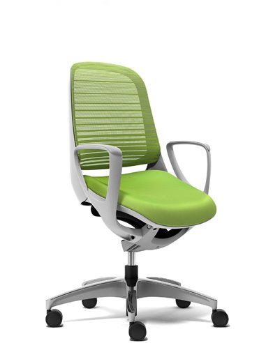 Крісло Okamura Luce Lime Green для оператора з підлокітниками