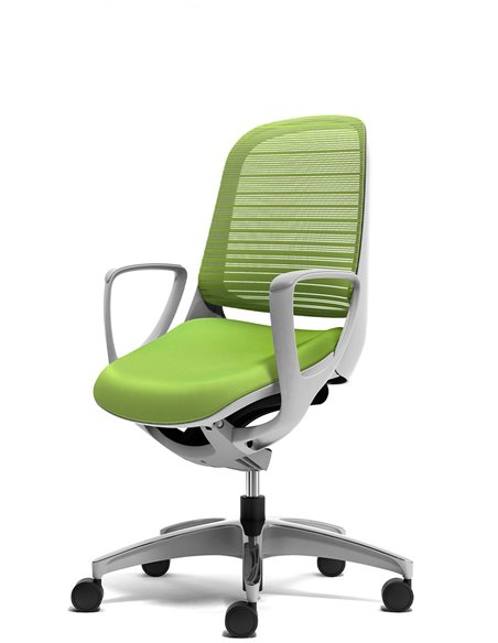 Крісло Okamura Luce Lime Green для оператора з підлокітниками