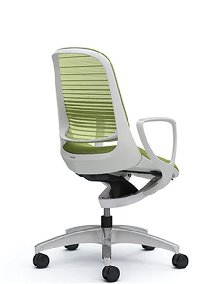 Кресло Okamura Luce Lime Green для оператора с подлокотниками