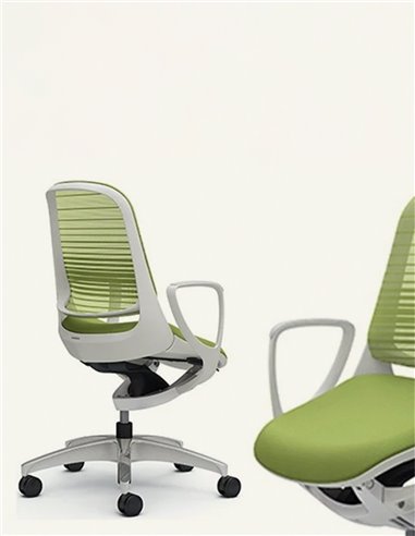 Кресло Okamura Luce Lime Green для оператора с подлокотниками