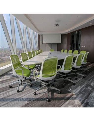 Кресло Okamura Luce Lime Green для оператора с подлокотниками