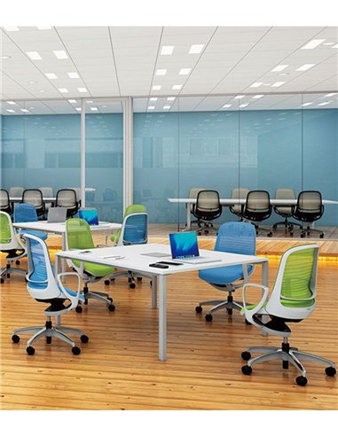 Кресло Okamura Luce Lime Green для оператора с подлокотниками