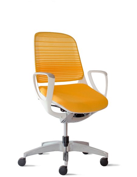 Крісло Okamura Luce Mango Yellow для оператора з підлокітниками