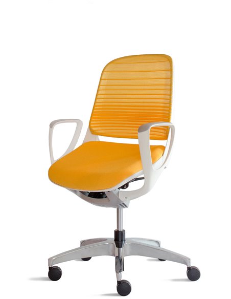 Крісло Okamura Luce Mango Yellow для оператора з підлокітниками