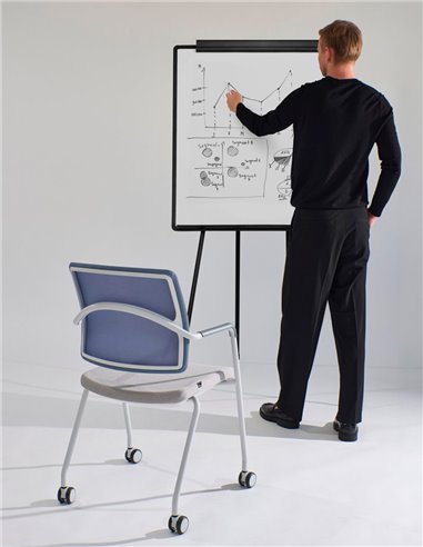 Крісло LD SEATING ARCUS 250-N1, RU60 для відвідувачів, на колесах