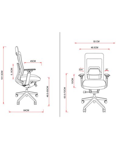 Крісло KRESLALUX GRAPHIS 8016-B BLACK, ергономічне