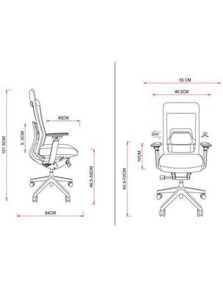 Кресло KRESLALUX GRAPHIS 8016-B SNOWY BLUE, эргономичное