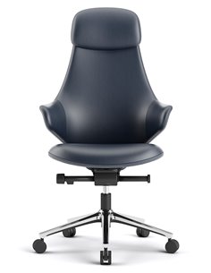 Крісло KRESLALUX AKIRA DARK BLUE для керівника, шкіряне 2
