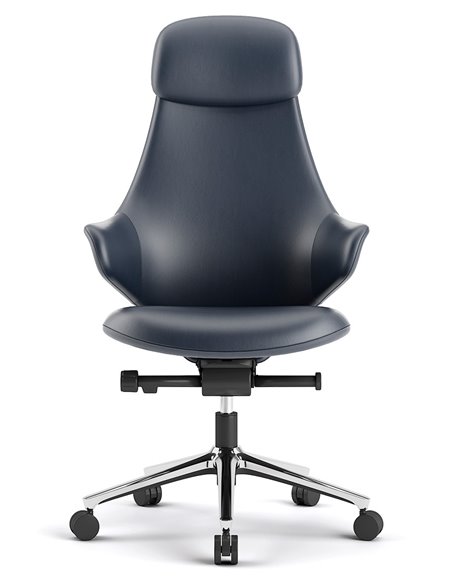 Крісло KRESLALUX AKIRA DARK BLUE для керівника, шкіряне