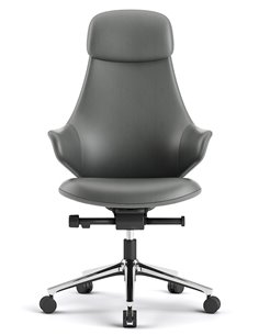 Крісло KRESLALUX AKIRA DARK GREY для керівника, шкіряне 2