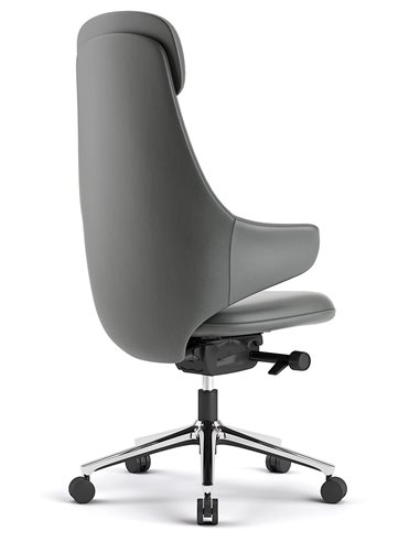 Крісло KRESLALUX AKIRA DARK GREY для керівника, шкіряне