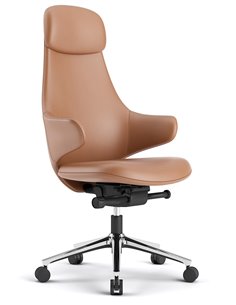 Кресло KRESLALUX AKIRA ORANGE для руководителя, кожаное