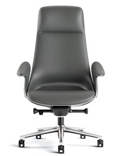 Кресло KRESLALUX PRIME-ON GREY для руководителя, кожаное 2