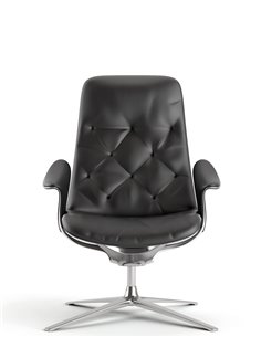 Лаунж-кресло KRESLALUX PRIME-ON-M BLACK, кожаное 2