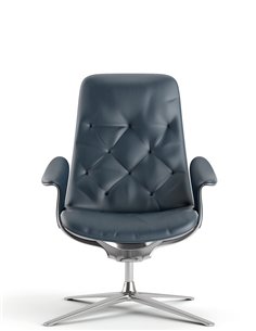 Лаунж-крісло KRESLALUX PRIME-ON-M DARK BLUE, шкіряне 2