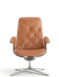 Лаунж-кресло KRESLALUX PRIME-ON-M ORANGE, кожаное 2