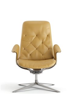Лаунж-кресло KRESLALUX PRIME-ON-M YELLOW, кожаное 2