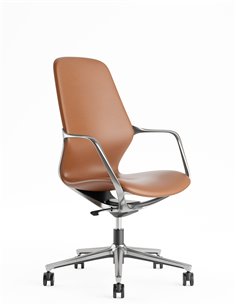 Кресло KRESLALUX VIVELLE ORANGE, для посетителя, кожаное