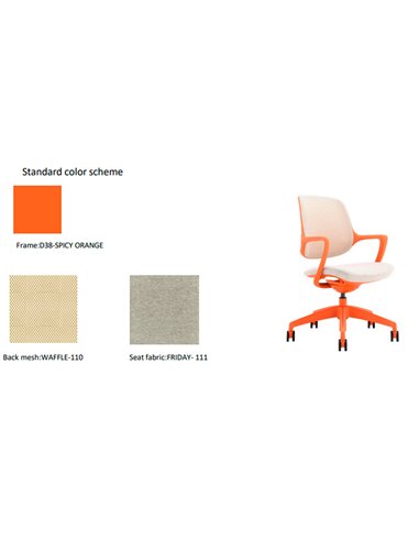 Кресло KRESLALUX NIRO-D38 ORANGE, для посетителя
