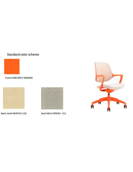 Крісло KRESLALUX NIRO-D38 ORANGE, для відвідувача