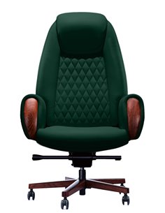 Кресло БОИНГ GL для руководителя, зеленое, кожаное 2