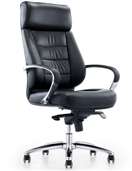 Кресло KRESLALUX A1607 BLACK для руководителя, кожаное