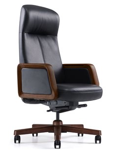 Крісло KRESLALUX A2560 BLACK для керівника, шкіряне
