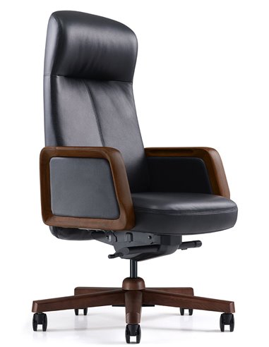 Кресло KRESLALUX A2560 BLACK для руководителя, кожаное