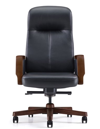 Кресло KRESLALUX A2560 BLACK для руководителя, кожаное