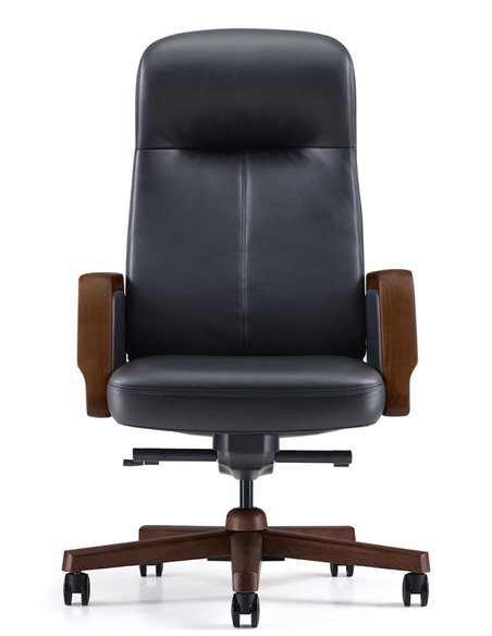 Кресло KRESLALUX A2560 BLACK для руководителя, кожаное
