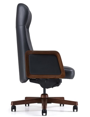 Крісло KRESLALUX A2560 BLACK для керівника, шкіряне