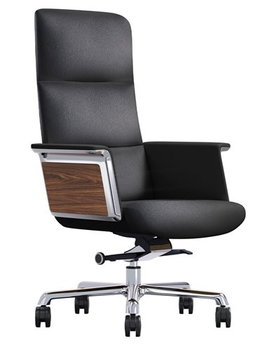 Крісло KRESLALUX FK018-A11 BLACK для керівника, шкіряне