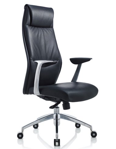 Кресло KRESLALUX 9184 BLACK для руководителя, кожаное