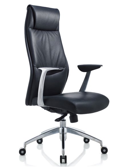 Кресло KRESLALUX 9184 BLACK для руководителя, кожаное