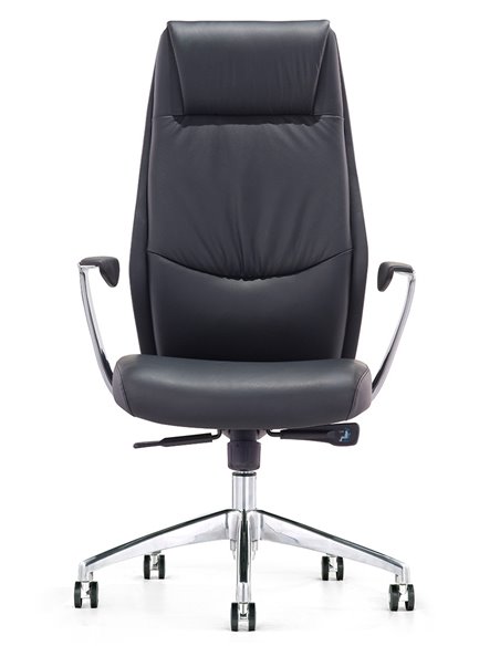 Кресло KRESLALUX 9184 BLACK для руководителя, кожаное