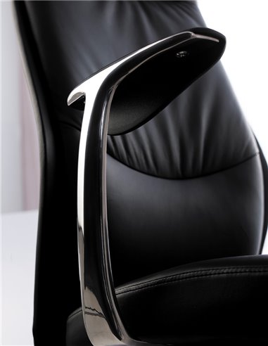Кресло KRESLALUX 9184 BLACK для руководителя, кожаное