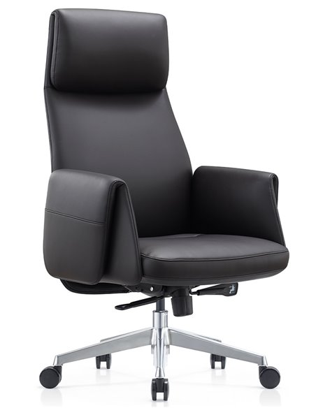 Кресло KRESLALUX A2065 BLACK для руководителя, кожаное