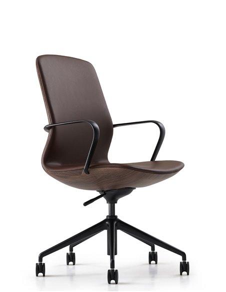Конференц-кресло KRESLALUX FK016-B12 BROWN, кожаное