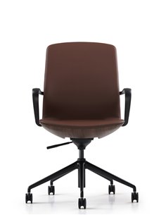 Конференц-кресло KRESLALUX FK016-B12 BROWN, кожаное 2