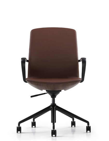 Конференц-кресло KRESLALUX FK016-B12 BROWN, кожаное