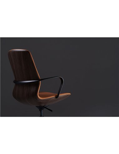 Конференц-кресло KRESLALUX FK016-B12 BROWN, кожаное