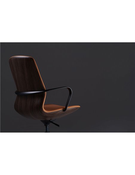Конференц-кресло KRESLALUX FK016-B12 BROWN, кожаное