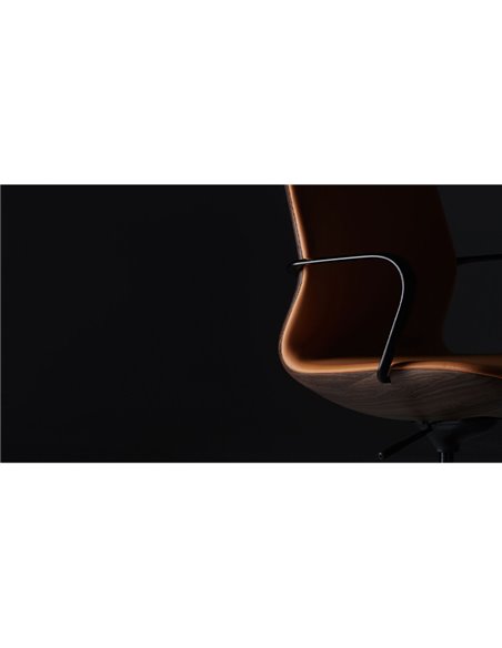 Конференц-кресло KRESLALUX FK016-B12 BROWN, кожаное