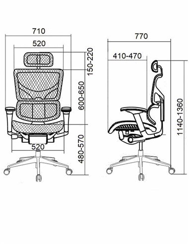 Крісло HOOKAY SAIL 2 GREY (SA2MF01-NG), ергономічне, із тканинним сидінням