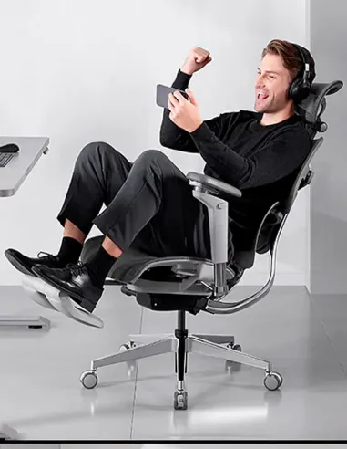 Fotoliu ergonomic HINOMI H2 PRO CREAM WHITE, cu suport pentru picioare - Cumpara in magazinul online KRESLALUX Moldova
