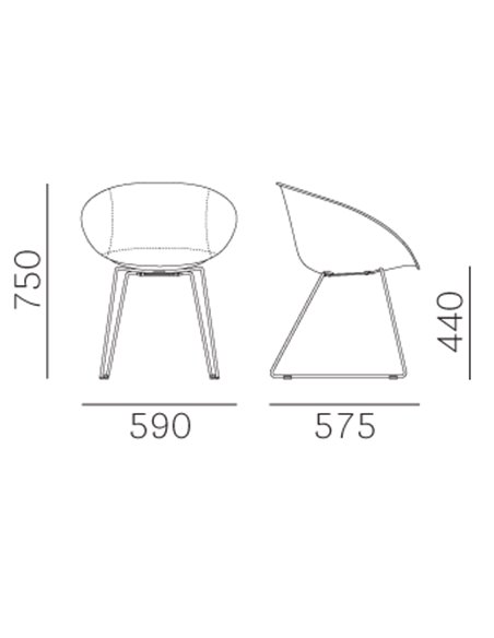 Стул PEDRALI GLISS 930 кожаное