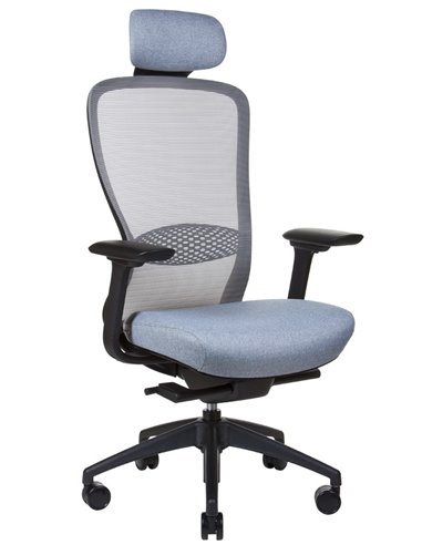Кресло KRESLALUX IN-POINT GREY (BLACK + M66008) эргономичное